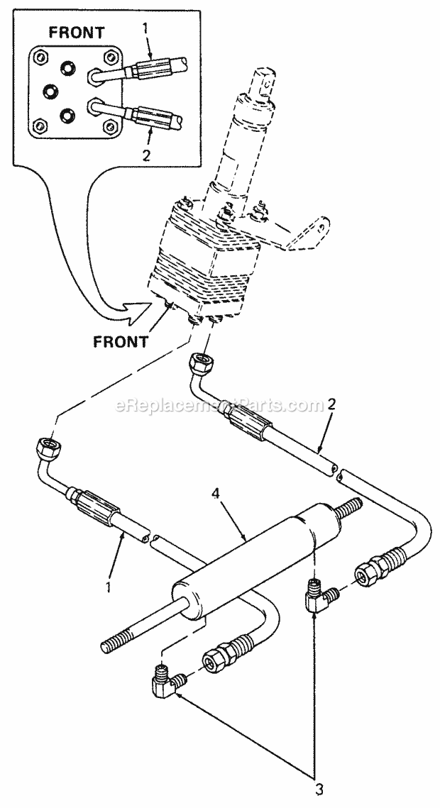 Power Steering Cylinder & Hydraulic Lines Diagram and Parts List for 1882 800000-821059, 140-721-100, 141-721-100 Cub Cadet Lawn Tractor